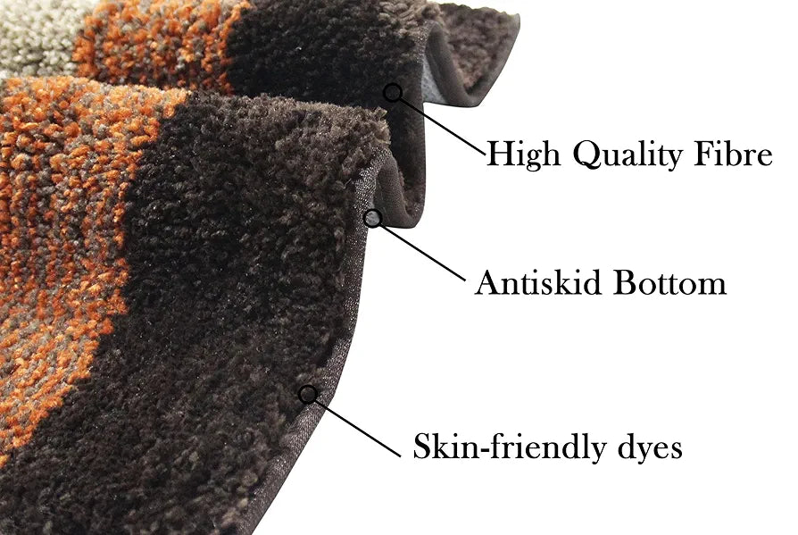 Luxe Home Bath Mat Super Soft Anti Skid Slip Water Soak Washable Oyster Door Mats for Home, Bathroom Mat, Floor Mat, Kitchen Mat for Floor  Teracotta, Pack of 2